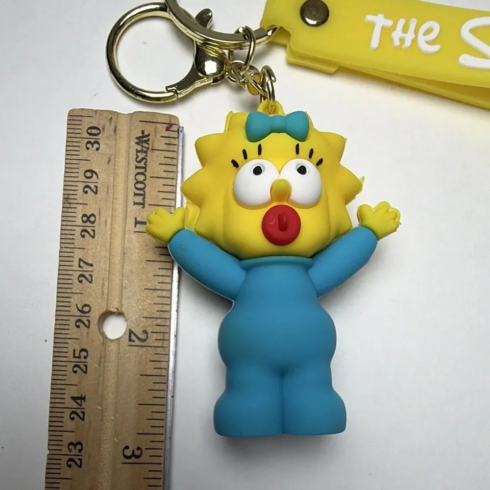 The Simpsons Maggie Simpson Keychain Detachable Keyring Yellow Strap